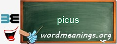 WordMeaning blackboard for picus